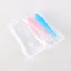 2Pcs Baby Silicone Spoon Set Kids Soft PP Plastic Pink Blue Safe Spoon With Box 6