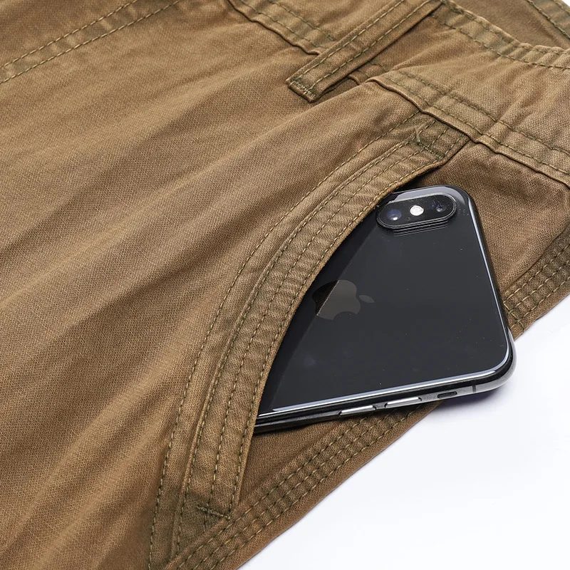 Casual Pants Four-season Pure Cotton Casual Pants Men's Work Pants Multi-pocket Straight Trousers