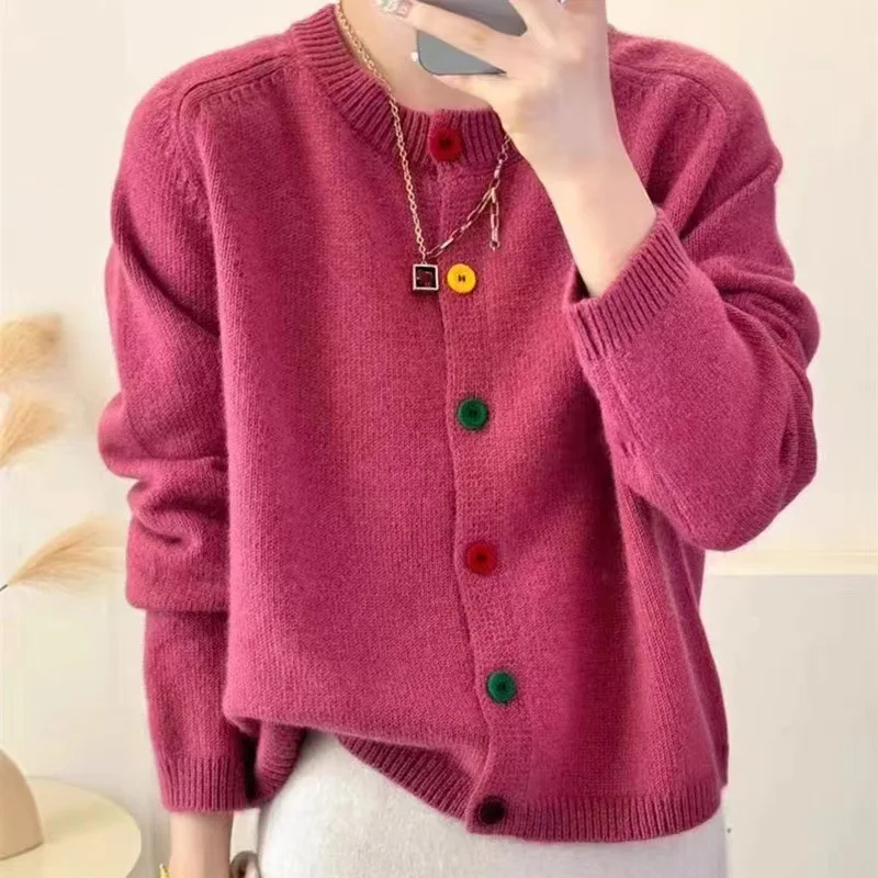 Women Long Sleeve Knitted Sweater Coat Autumn Winter