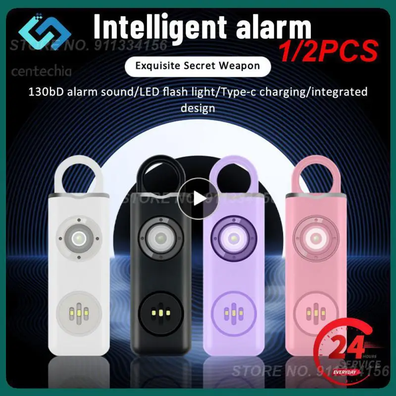 

1/2PCS Personal Safety Alarm Keychain with LED Lights Practical Siren 130dB Emergency-Safety Siren for Women Men
