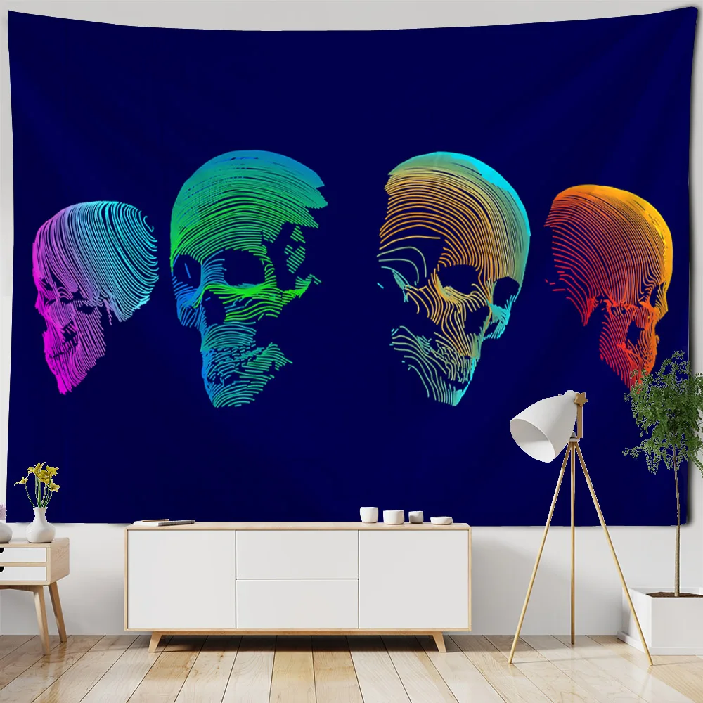 Fantasy wings, black tapestry, sun and moon, skull, home wall hanging, hippie, witchcraft, art decoration, bedroom, dormitory