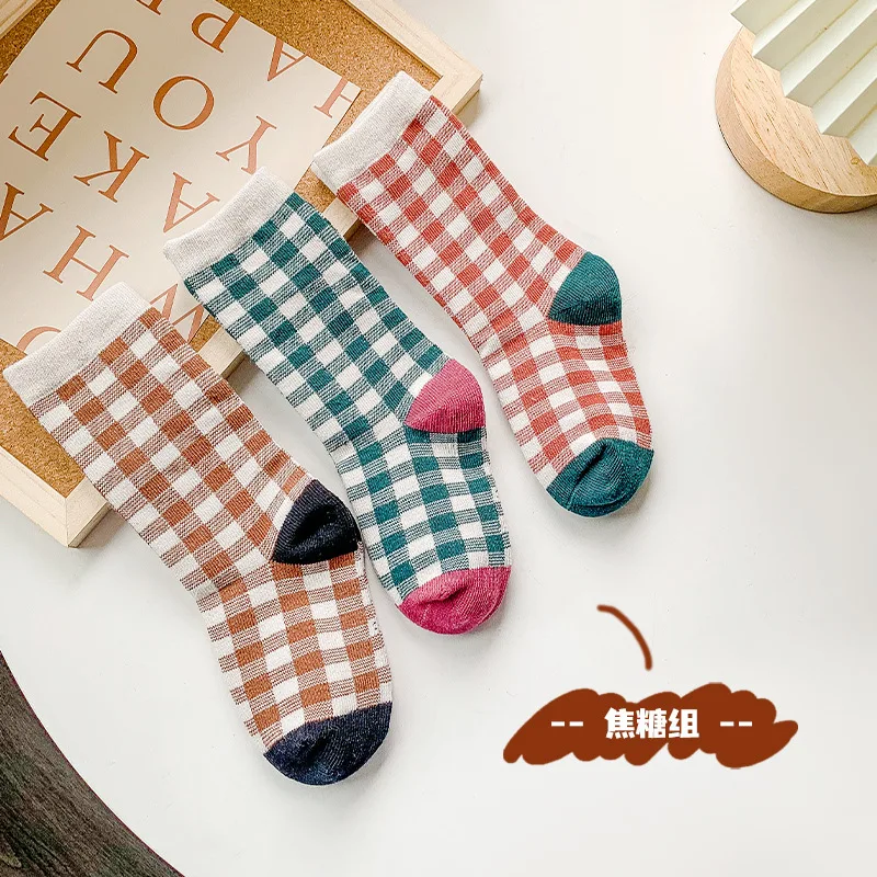 Рисунок 6 - 3 пары/Лот хлопковые детские клетчатые