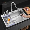 Modern Thickened Kitchen Sinks for Restaurant Brushed Metal Multi-functional Sink Simple Commercial Kitchen Sink for Dining Room 4