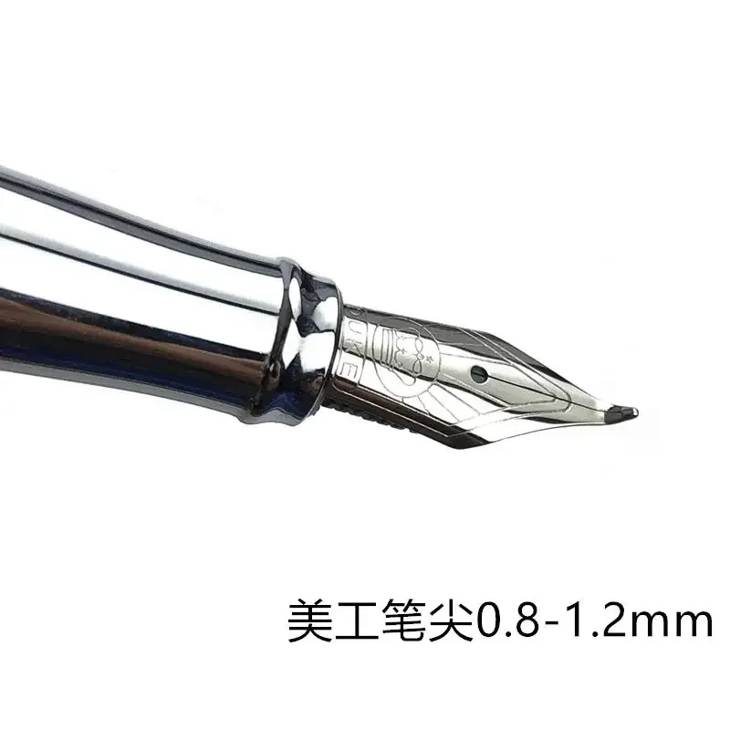 Duke 209 Luxury Black and Silver 0.8mm Curved Tip Calligraphy Pen Metal Steel Inking Pens with Original Gift Box Free Shipping 4