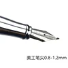 Duke 209 Luxury Black and Silver 0.8mm Curved Tip Calligraphy Pen Metal Steel Inking Pens with Original Gift Box Free Shipping 4