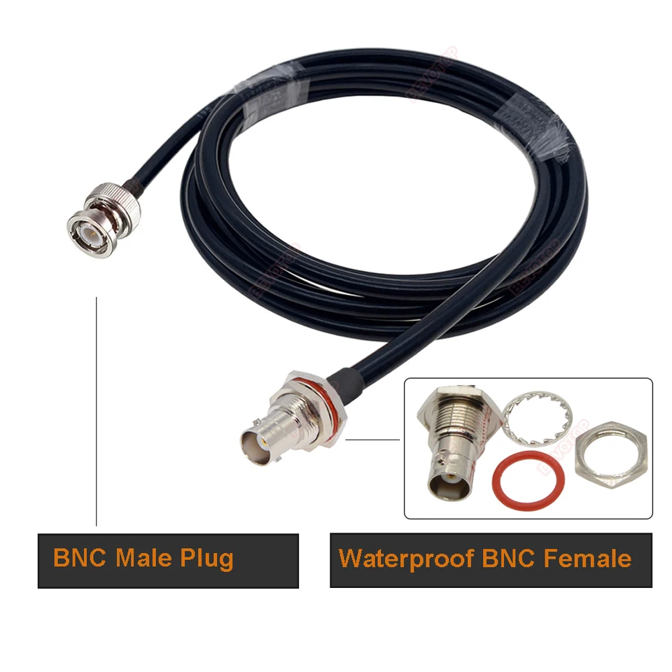 BNC Mâle à Mâle Coaxial Câble Raccordement 50 ohm 25 pieds RG174 2pcs