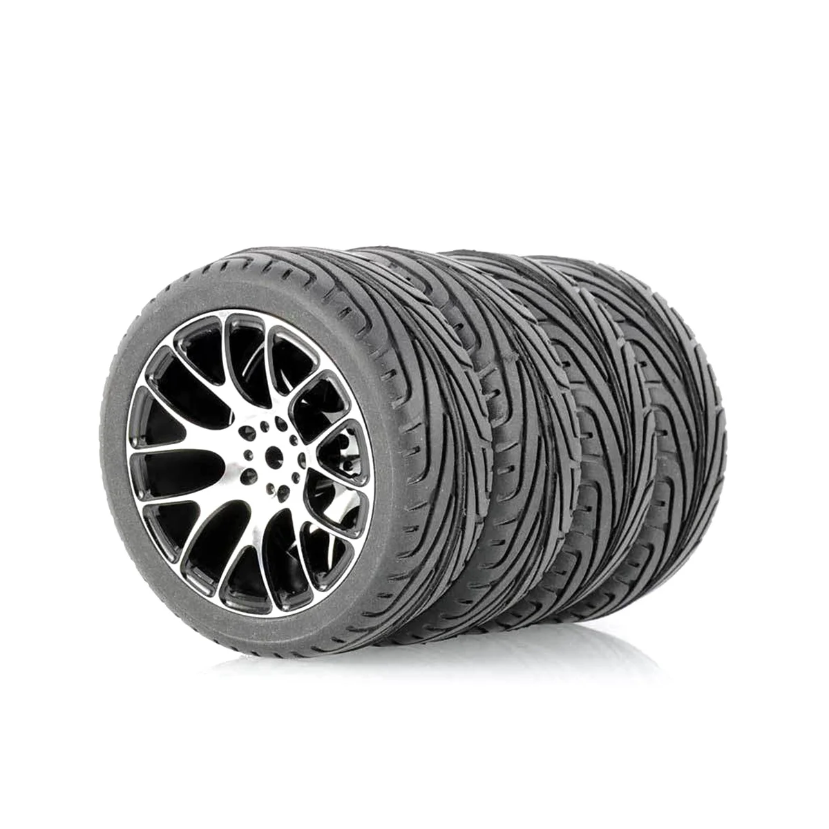 

4 шт. для 1/10 шин общего назначения для общего пользования, колесная втулка колеса, шина для бега у брокера с сильным захватом, серебристая