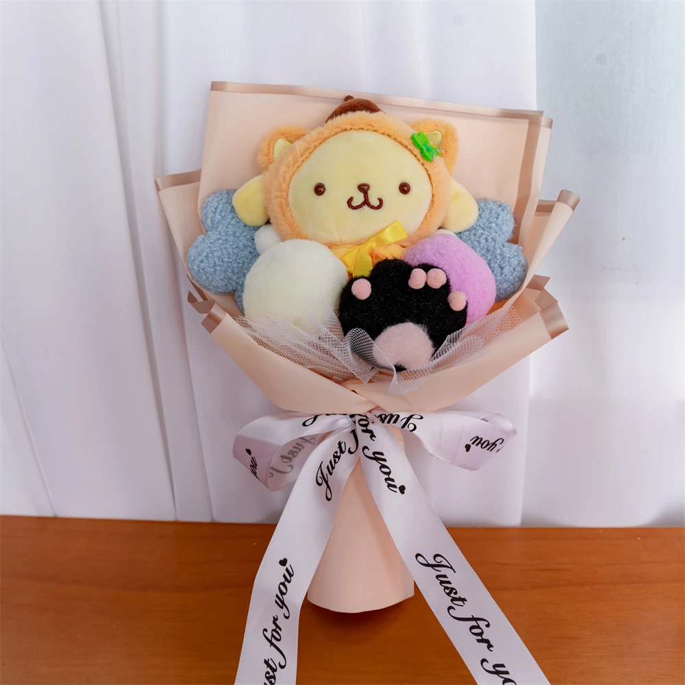 Kuromi My Melody Cinnamoroll Hello Kitty Sanrio Anime Doll Toy Cartoon Plush Bouquet Woman Valentine\'s Day Girls Christmas Gifts