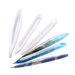 DIY Ballpoint Pen Resin Mold Transparent Mirror Silicone Mold Pen Holder Mold UV Epoxy Jewelry Making Decoration Crafts Molds