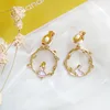 Fairy Tales Cute White Rabbit Alice in Wonderland Clip Earrings Non No Piercing Ear Hole Fairy Round Branch Clips on Earrings 6