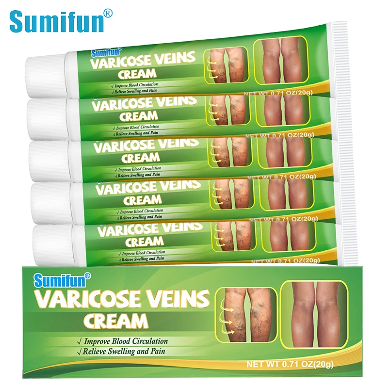 

10Pcs Sumifun Varicose Cream Spider Veins Treatment Ointment Phlebitis Vasculitis Leg Anti Swelling Chinese Medicine Health Care