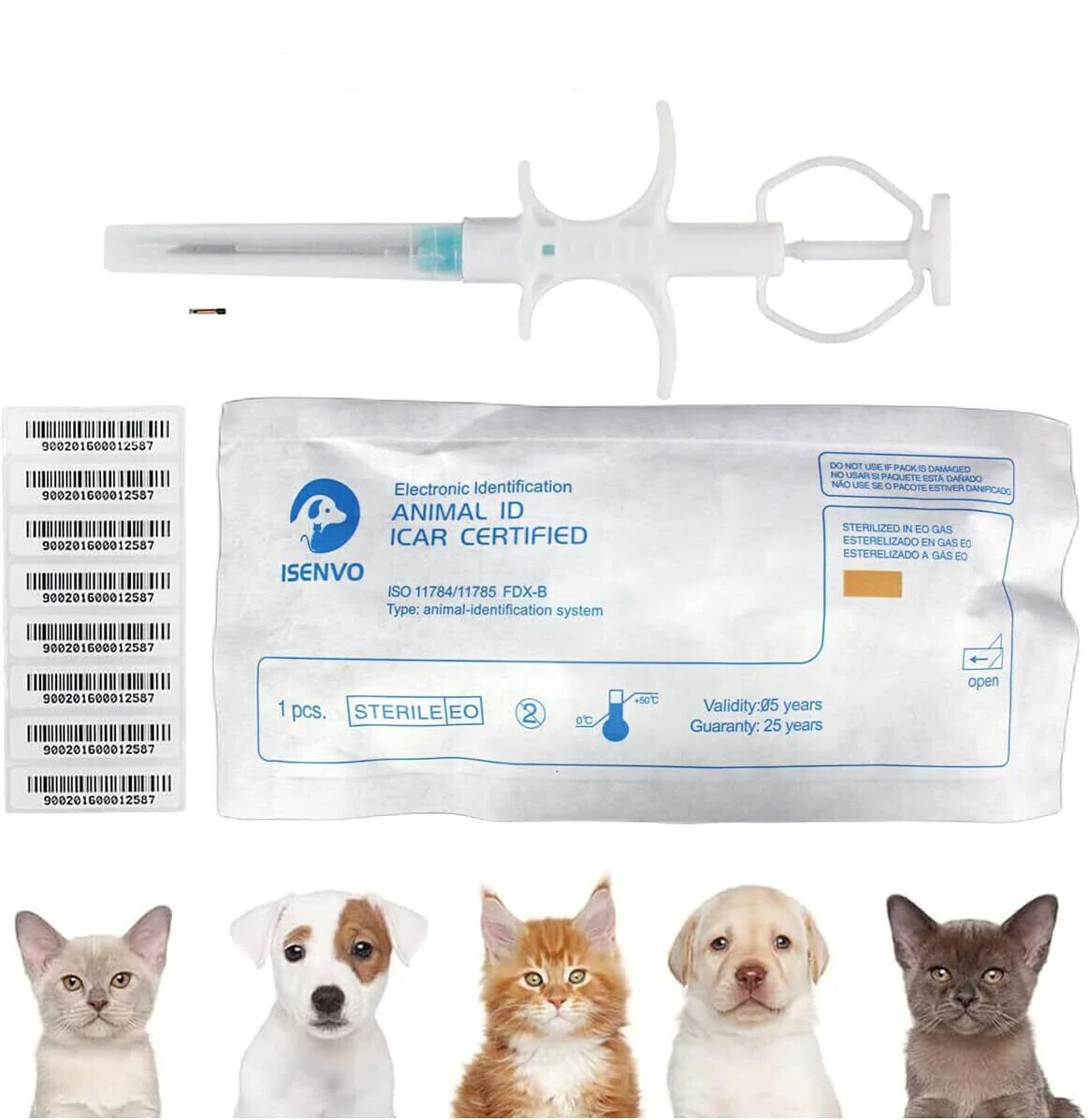 RFID Animal Microchip Pet Dog Cat Horse Injection Bioglass Mini Chip 134KHZ ISO