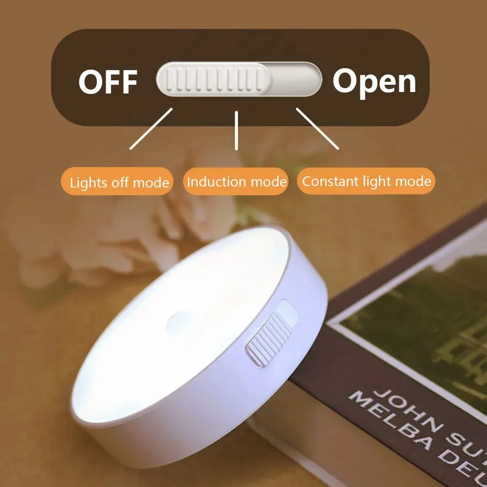 Human Intelligent Light Portable LED Night USB Charging Induction Emergency Bedside Cabinet Wardrobe Automatic Switch Lighting
