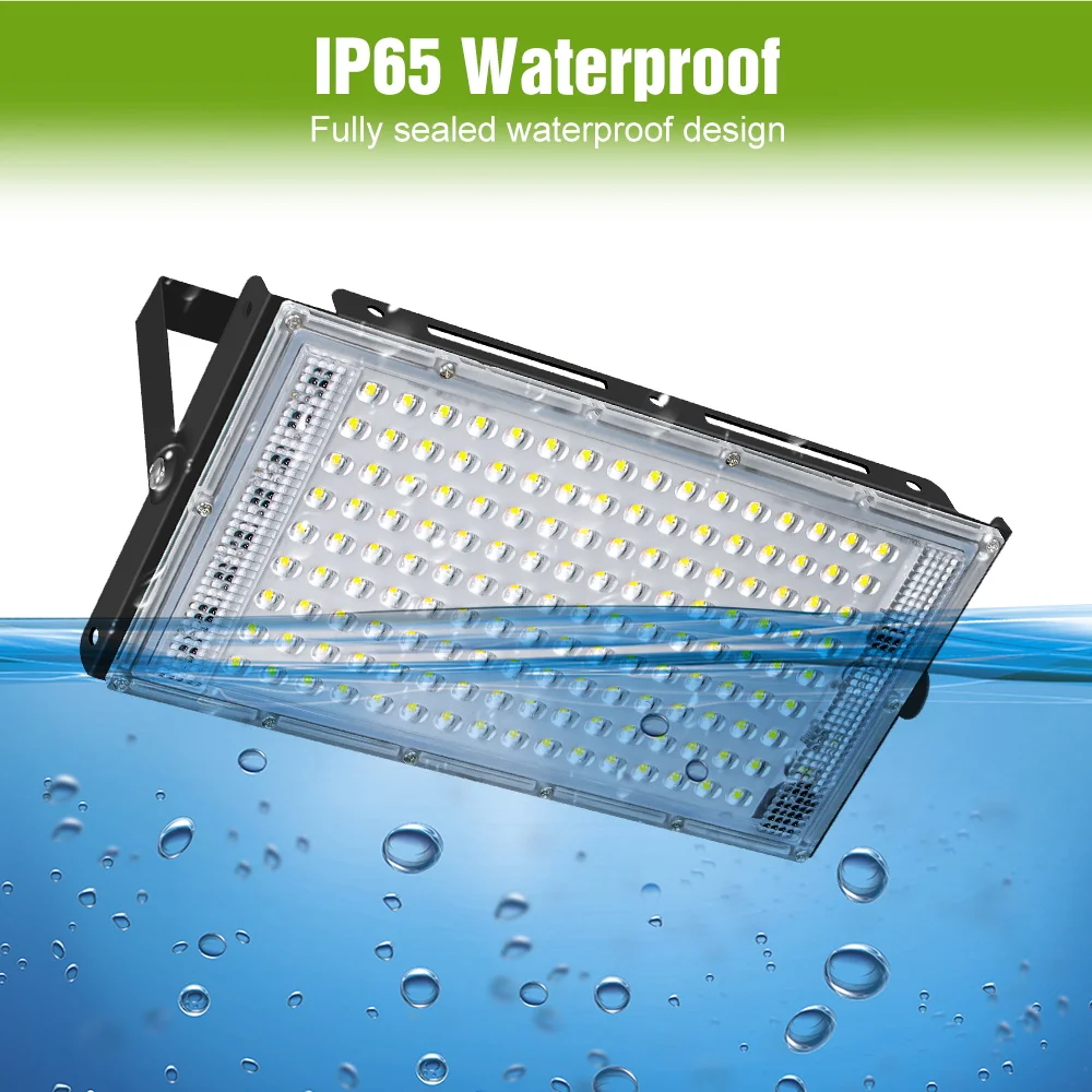 200W LED 반사판 스포트라이트 외부 가로등 방수 야외 투광등 정원용 25W 50W 100W AC220-240V 3000K/6000K