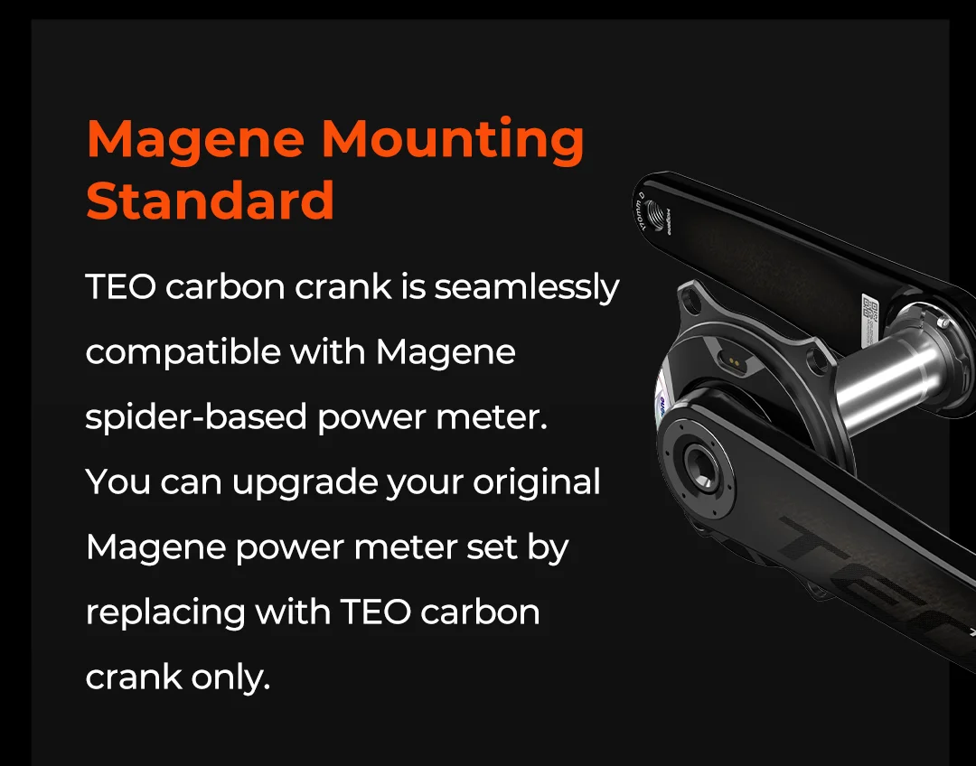 Magene TEO Carbon-Kurbelgarnitur 29mm Spindel 44,25mm Kettenlänge 148mm Q-Faktor – Detail 8