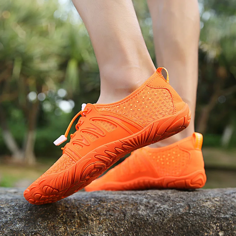 Men's wear-resistant, anti slip and river tracing shoes, women's mesh breathable hiking shoes, snorkeling sports shoes