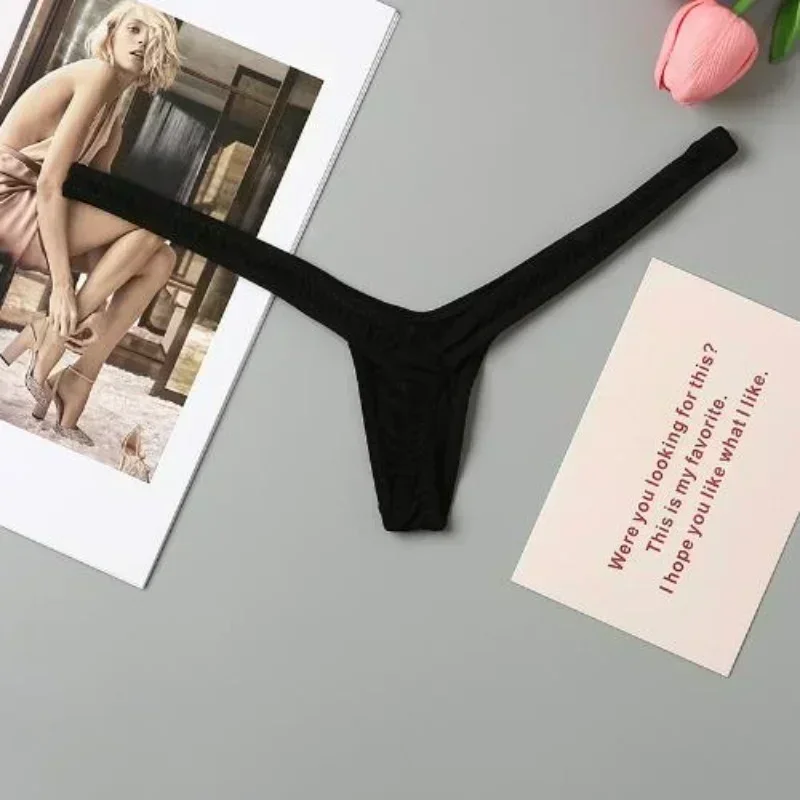 2024 Women's New Sexy Hot Low Waist Deep V Thong Mini Panties Bikini Breathable Line Bottom Thongs Female Panty Women Underwear 2