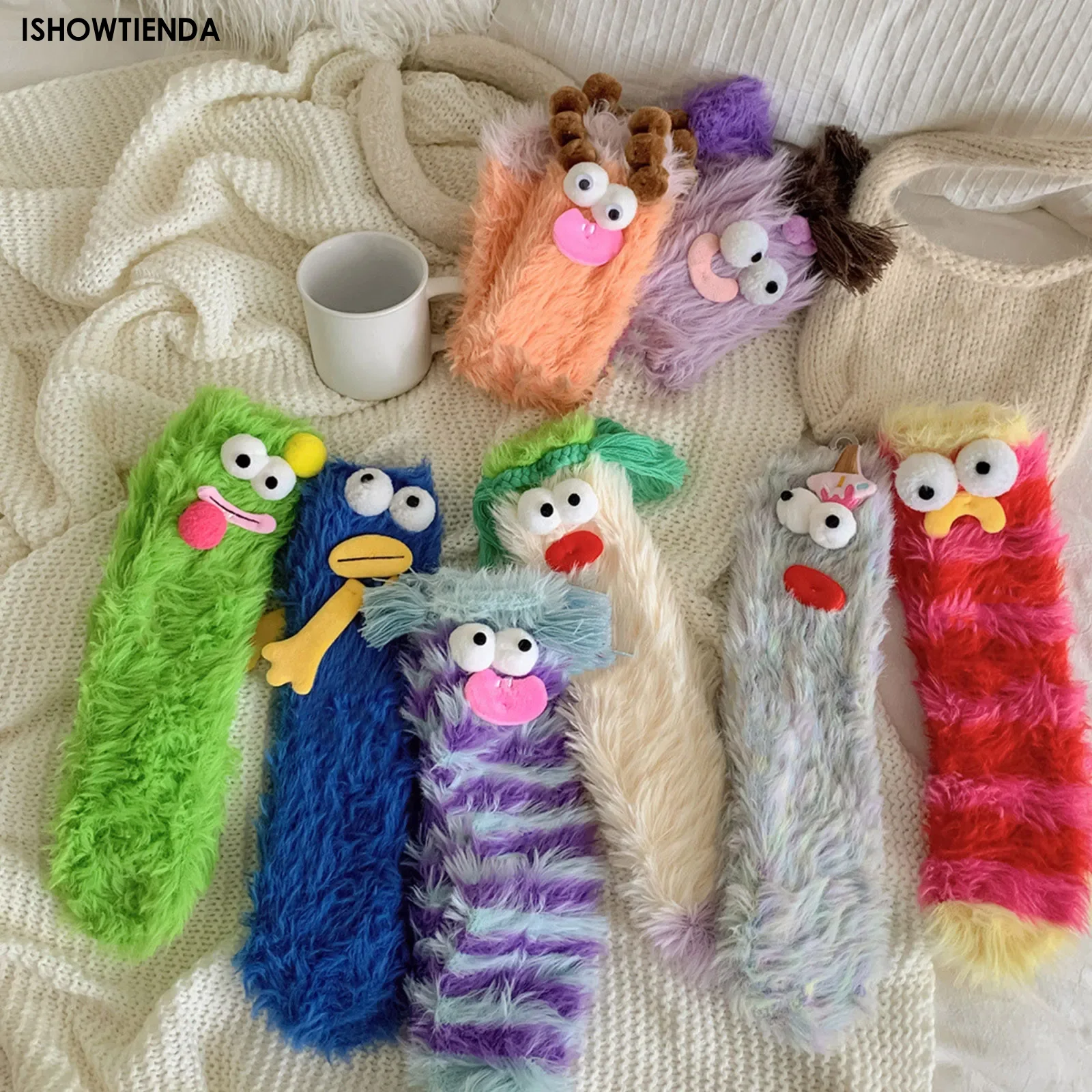 

Носки женские хлопковые супер мягкие, однотонные зимние теплые утепленные носки из кораллового плюша, теплые носки для дома и сна, кавайные