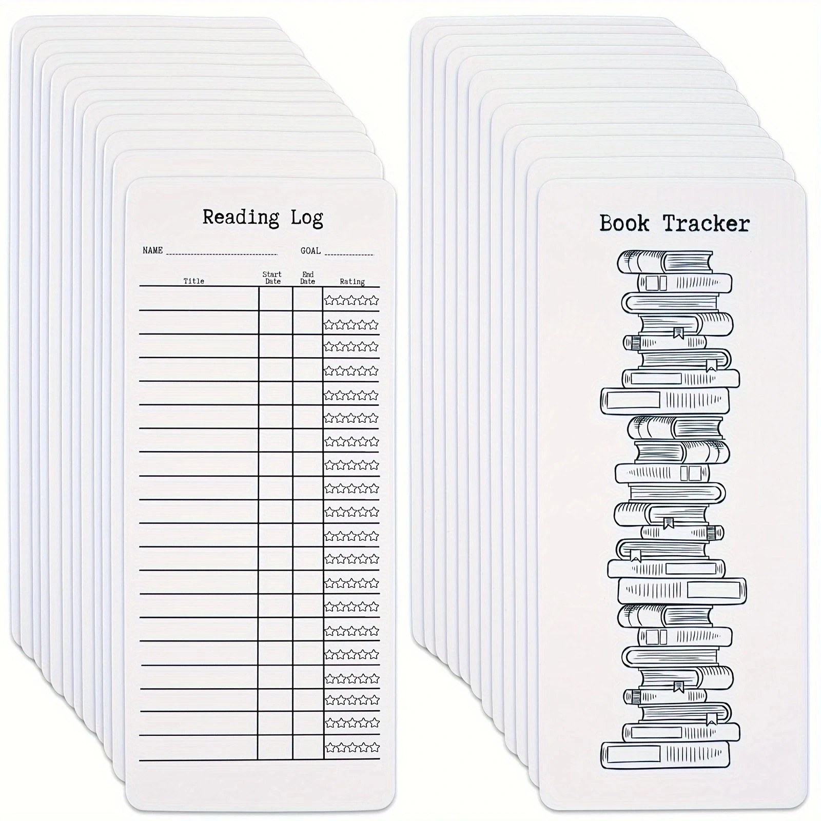 20/50 Pcs Reading List Bookmark, Blank Bookmarks, Book Accessories, DIY Bookmarks for DIY Art Projects, School Supply, Gifts Tag 1