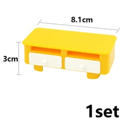 Large Building Blocks Set for Creative Construction: House, Furniture, Wall, Roof, and More (Desk Yellow)