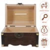 Wooden Treasure Box Piggy Bank Storage Containers Money Saving Antique Design Vintage Chest Handmade Kids Gift Home Storage 5