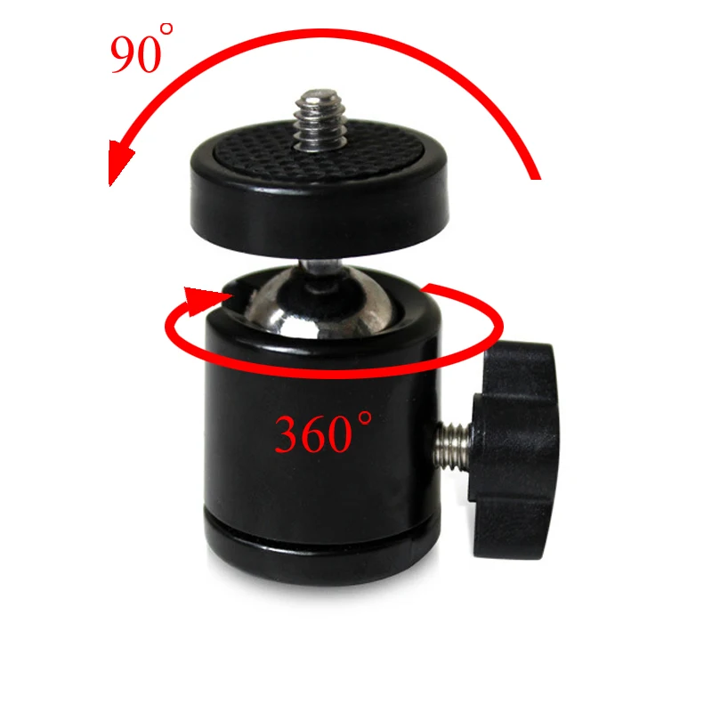 Tripod Ball Head Mini Ball Head 1/4 Hotshoe Mount Adapter 360 Degree Swivel Aluminum Tripod Ballhead for gopro dv DSLR Light Camrea Stand