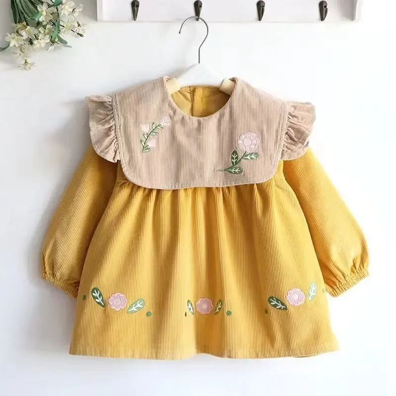 Waterproof Crystal Velvet Long Sleeve Baby Feeding Apron Child Eating Coverall Anti Dirt Clothes Protector for Autumn Winter