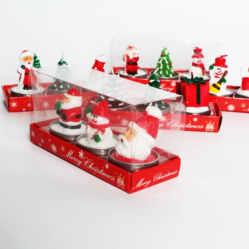 Christmas Candle Set Santa Tree Snowman Carnival Romantic Ornament Christmas Small Candle Light Gift - Image 4