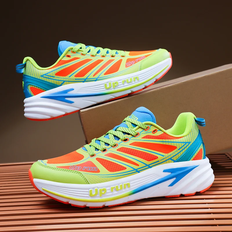 

Couples Marathon Running Shoes Breathable Mesh Men Comfortable Fitness Sport Sneakers Colorful Women Run Shoes