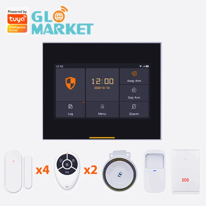 

Умная домашняя сигнализация Glomarket Tuya 4g/GSM/Wi-Fi, система безопасности «сделай сам», беспроводная система охранной сигнализации с управлением через приложение и защитой от кражи