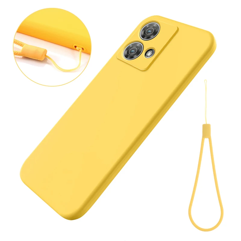 Soft Premium Liquid Silicone Case with Flocking Interior and Strap Attachment
