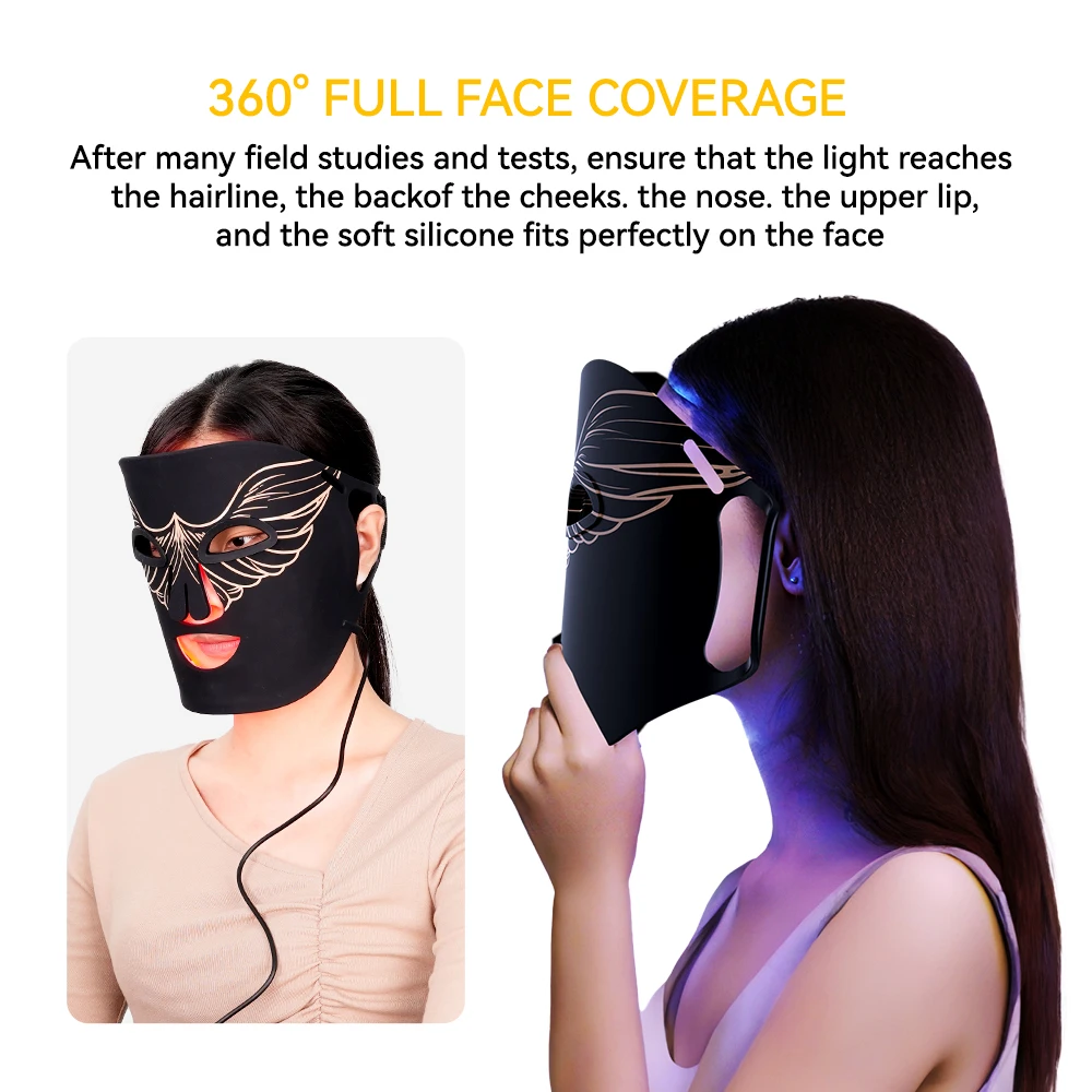 Red Led Light Therapy Infrared Flexible Soft Mask Silicone 4 Color Anti Aging Advanced Photon Mask led facial mask