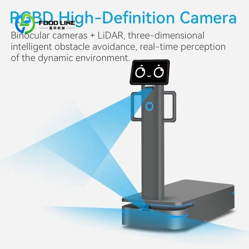 Oxbot F500 Personalizzato: Robot di Consegna Intelligente con Navigazione Automatica e Servizio di Guida per Fabbriche - immagine 5