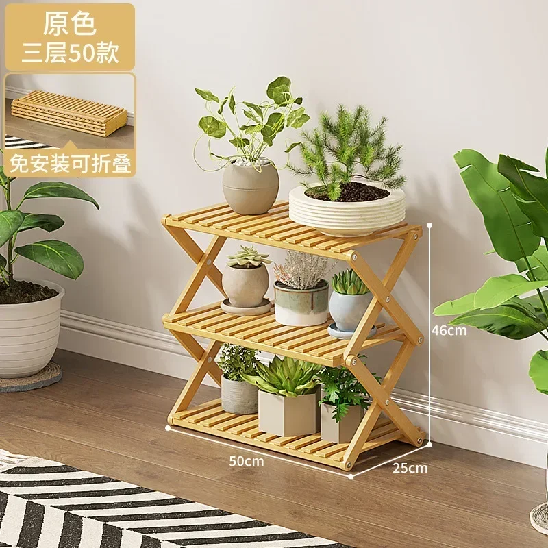 

Flower Rack Storage Rack Balcony Living Room New Type of Succulent Folding Installation Free Multi Story Indoor Flower Pot Rack