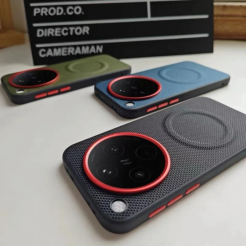 Shockproof Nylon & Leather Matte Back Cover with Magnetic Closure