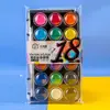 12/18/24/36Colors Solid Watercolor Paint Set Metallic Glitter Plastic Box Watercolor Pigment Painting Pigment Set Students 6