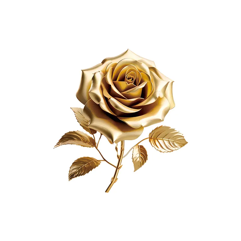 Golden Rose Toilet Stickers Bathroom Wall Sticker PVC Self Adhesive Flower WC Sticker Home Bathroom Decoration Decals