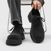 Casual Leather Shoes Men's Spring Autumn Pure Color Leisure Men's Shoes British Style Couple's Popular Big Head Shoes