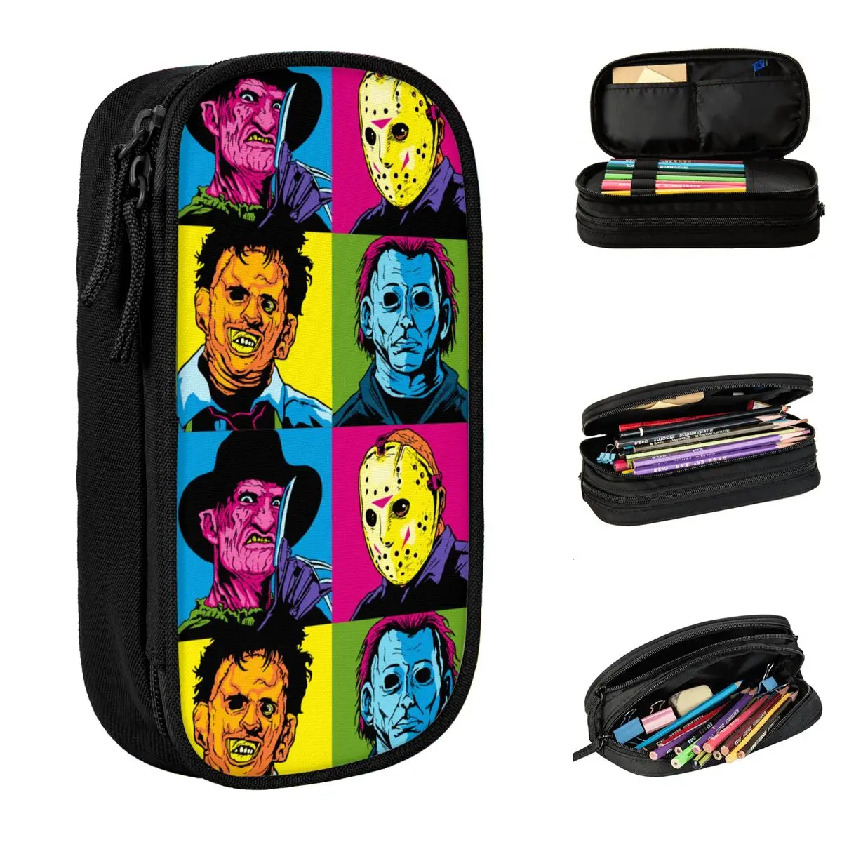 

POP HORROR Michael Myers Jason Pencil Case Pencilcases Pen Holder for Student Big Capacity Bags School Supplies Gift Stationery