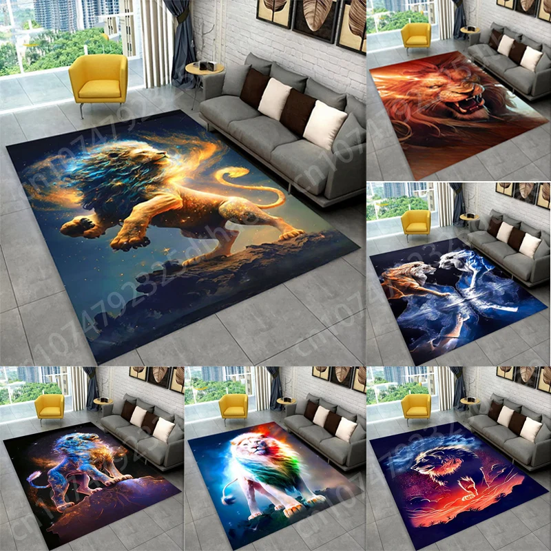 

3D Dream Lion Animal Carpet Sofa Table Area Rug Non Slip Floor Mats for Living Room Bedroom Decoration Kid Bedside Soft Play Mat