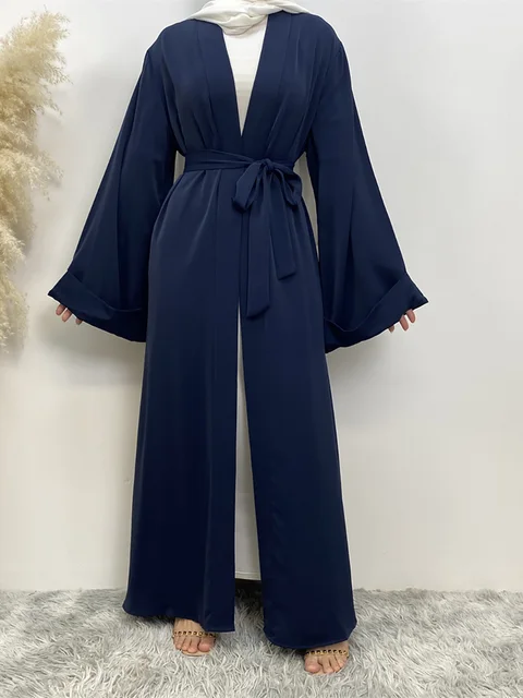 Chog omenRamadan Simple Open Abaya pour femmes, Dubaï, Turquie, Kaftan musulman pour femmes, Kimono, Robe modeste, Caftan Marocain, Vêtements Islamiques