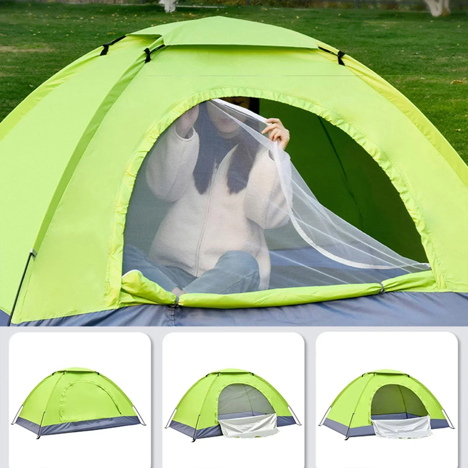 Tente de randonnée ultra-légère 1-2 personnes couche simple anti-UV pour pêche trekking et bivouac