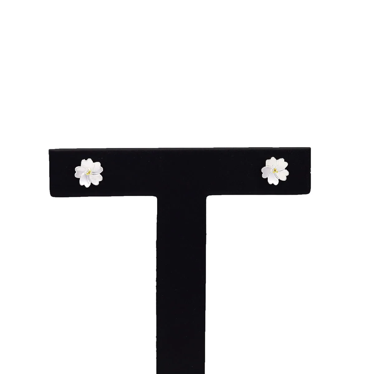 Pendientes galvanizados impermeables para mujer, aretes de flor, ciruelo, planta bonita, lujosos y simples, trébol cinco