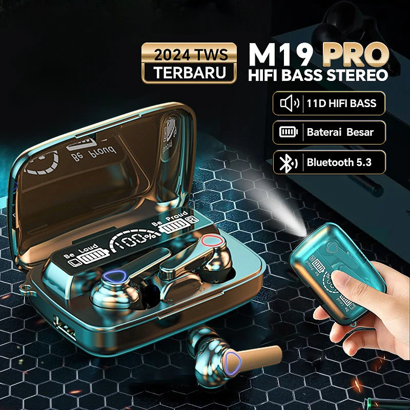 TWS-наушники M19 с поддержкой Bluetooth 5,3 и сенсорным экраном