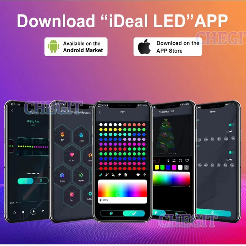 5/10/20M RGBIC USB 5V LED Sting Light Bluetooth Music APP Programmable DIY Fairy Lights Birthday Party Christmas Waterproof