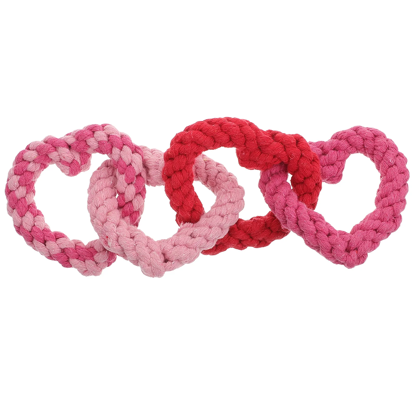 

1Pc Chew Toys Heart Shaped Rope, Valentine Toys Heart Chew Heart Shaped Chewing Rope for Cotton Chewing Supplies, 36x9cm