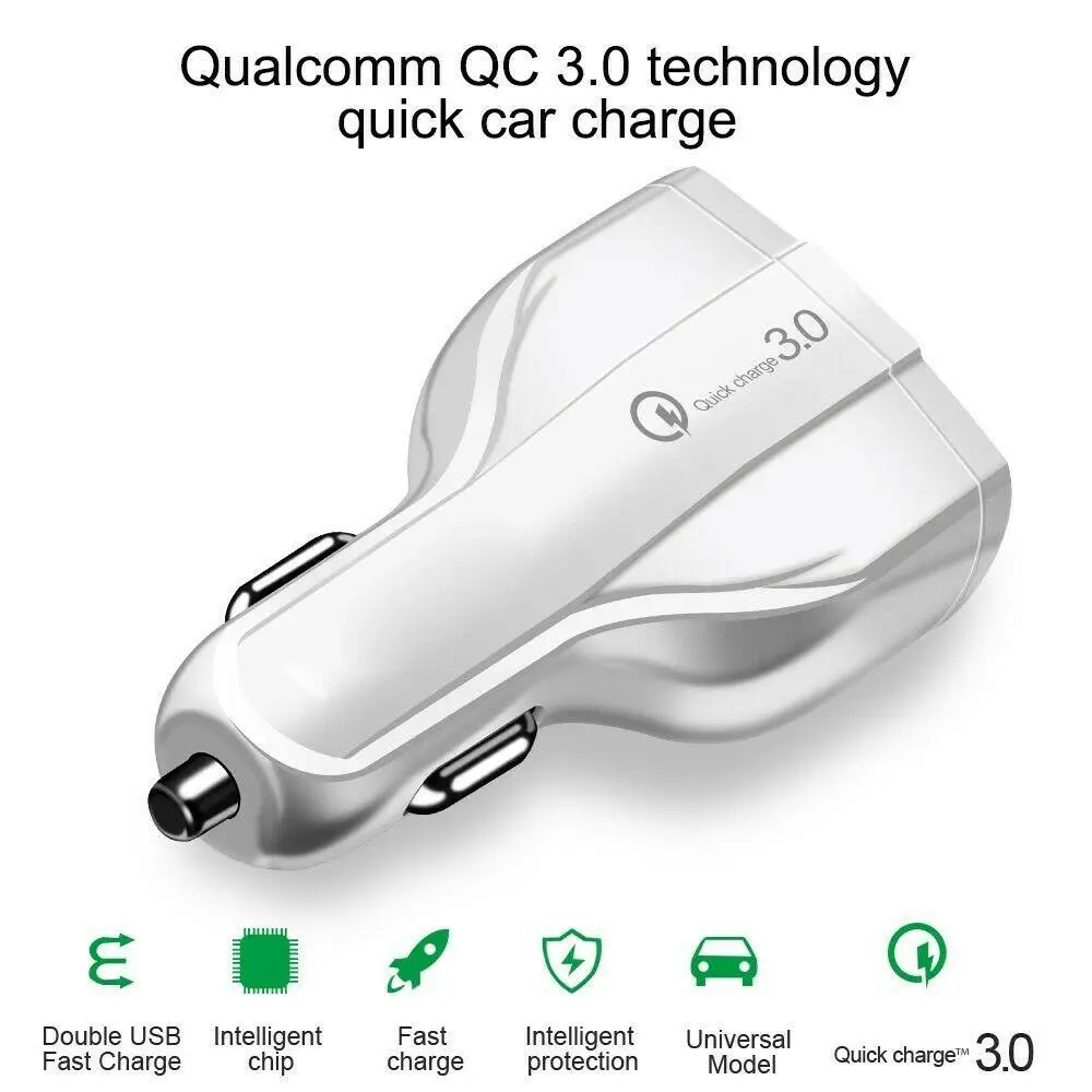 

Car Accessories Ornaments QC3.0 Fast Charge Car Charger 3.5A Dual USB with Type-c Interface Output Car Charger Car Ornament