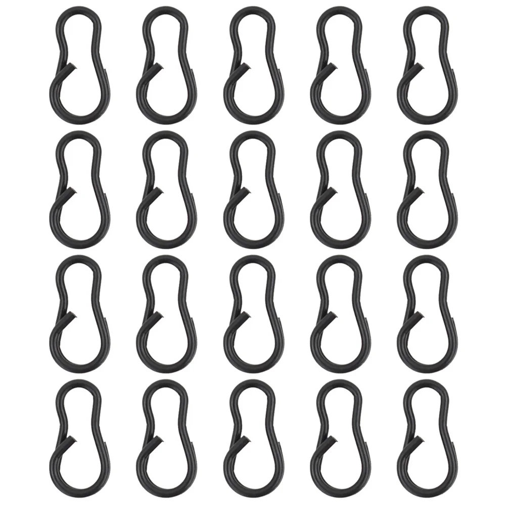 

Fishing Snap Clips Stainless Steel Swivel Hook Snap 25pcs/lot Black Carp Terminal Tackle Speed Links Iscas Pesca