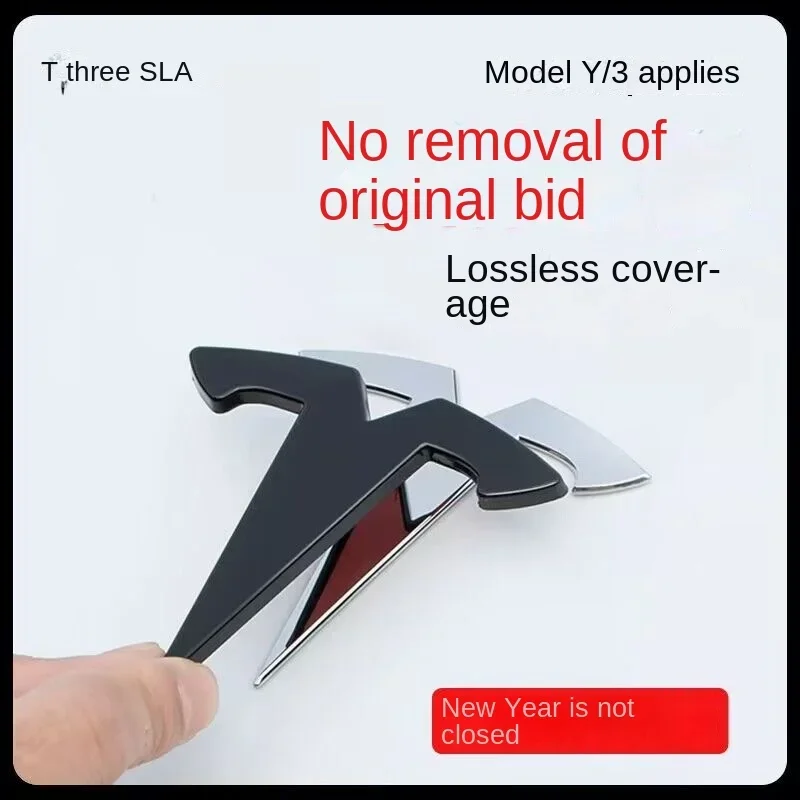 Car Logo for Tesla front and rear logo modification,matte black Model3 glossy black Model Y logo Covering non-destructive installation