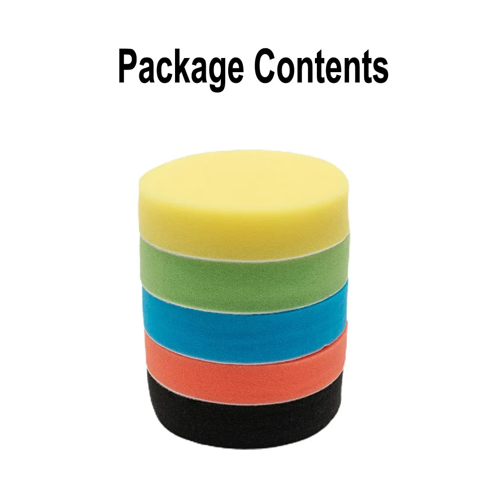 

5pcs Car Polishing Pad 5inch Flat Sponge Buff Buffing Pads Polishing Kit Car Polisher Removes Scratches Car Cleaning